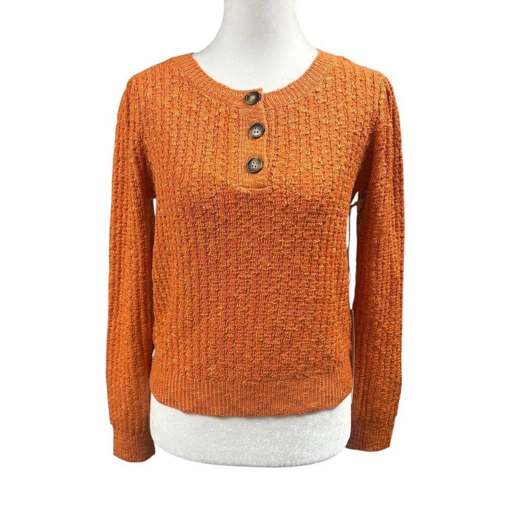 NEW Urban Outfitters Lumiere Textured Sweater Top Henley Size S Boho
